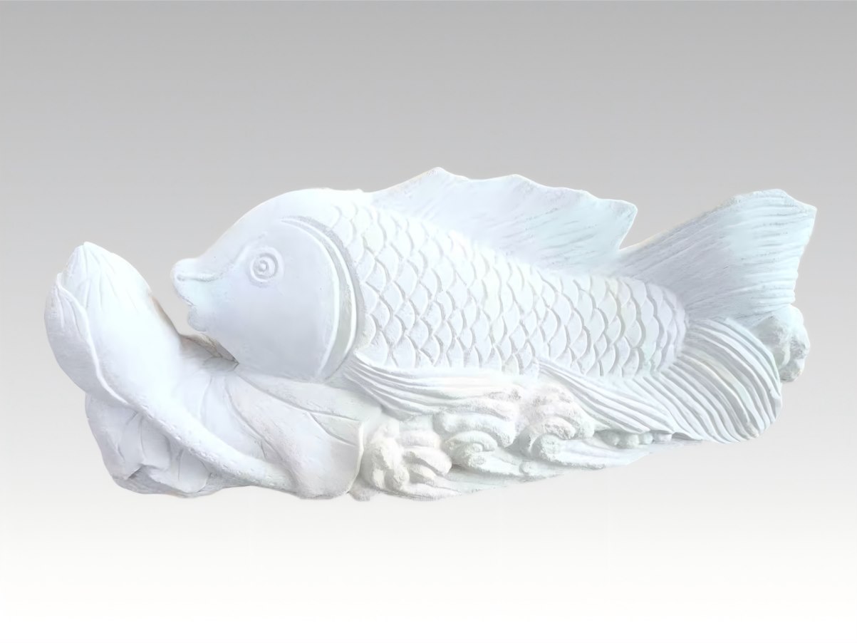 Fish stone carving display object